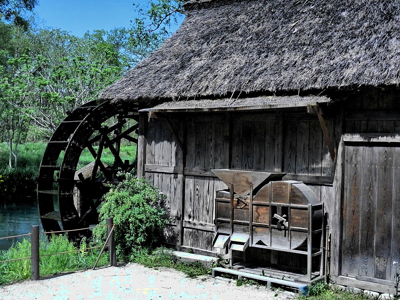 大王わさび農場の水車小屋